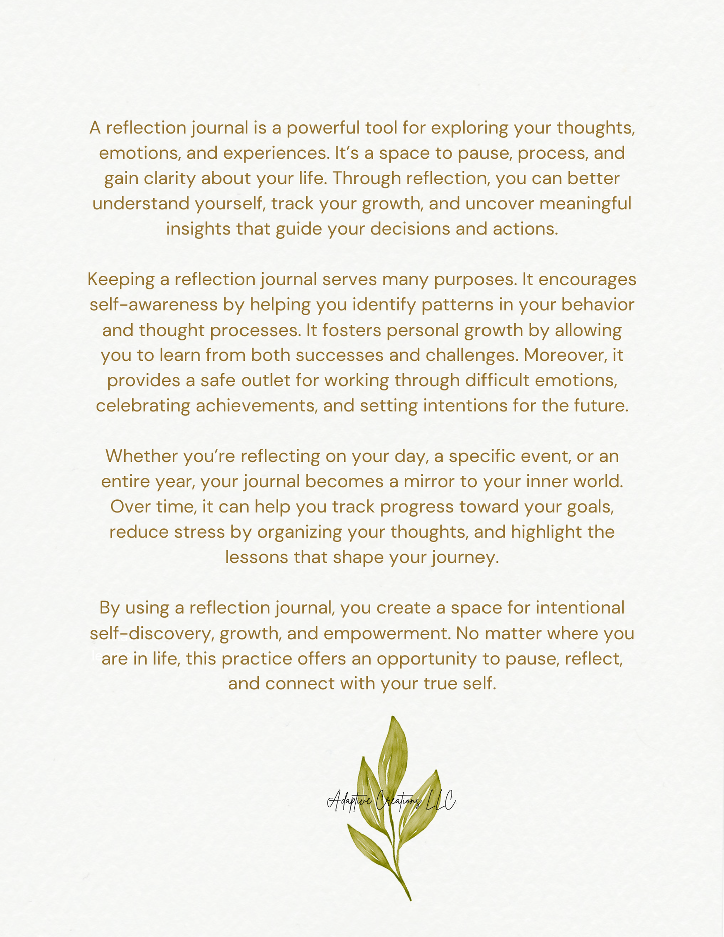 Reflection Journal